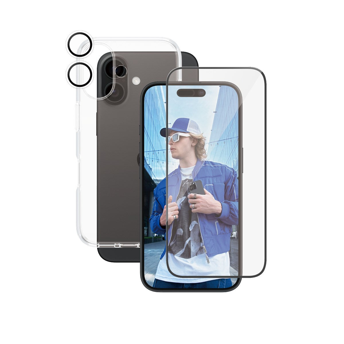 CARE by PanzerGlass® Flagship 3-in-1 Set iPhone 16